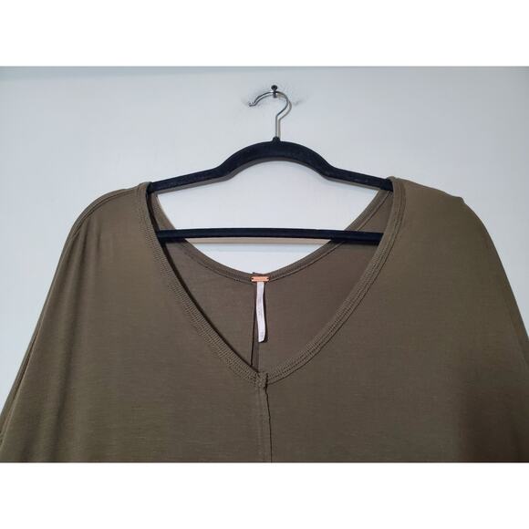 Free People Womens Oversized XS Top Tunic Olive GREEN Stretch Off Shoulder - Picture 4 of 13